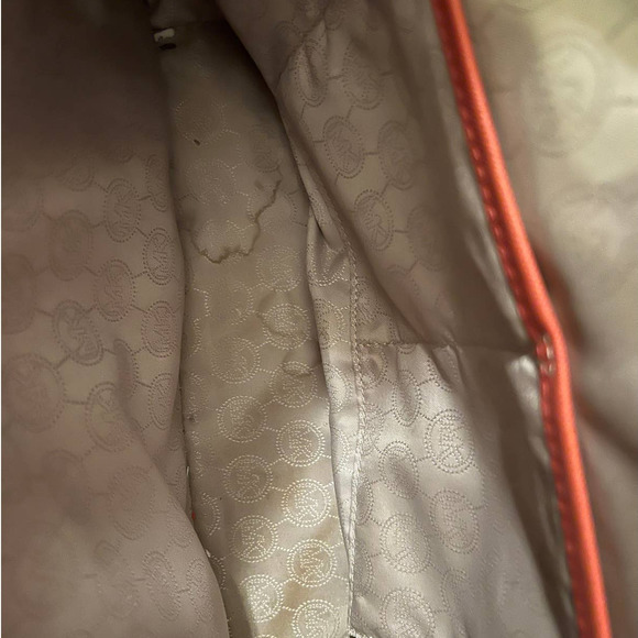 Michael Kors Jet Set Large TZ Snap Pocket Tote Shoulder Bag Pink Coral Leather - Picture 6 of 6